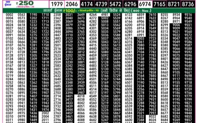 Goa State Lottery Rajshree 50 7.30pm 01.9.2025