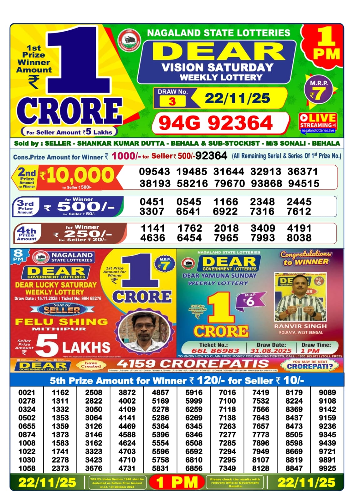 Today Lottery Sambad