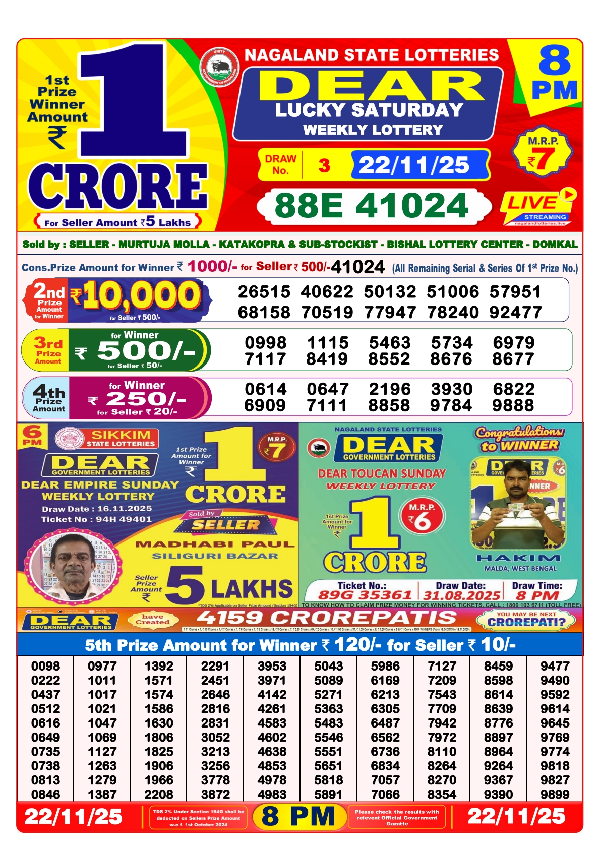 Today Lottery Sambad
