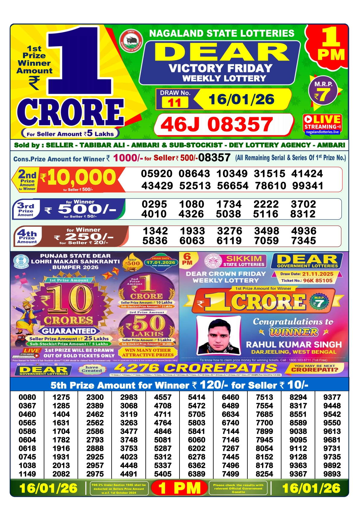 Today Lottery Sambad