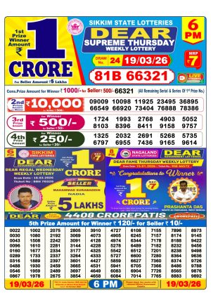 Today Lottery Sambad