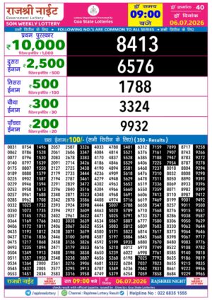 Today Lottery Sambad