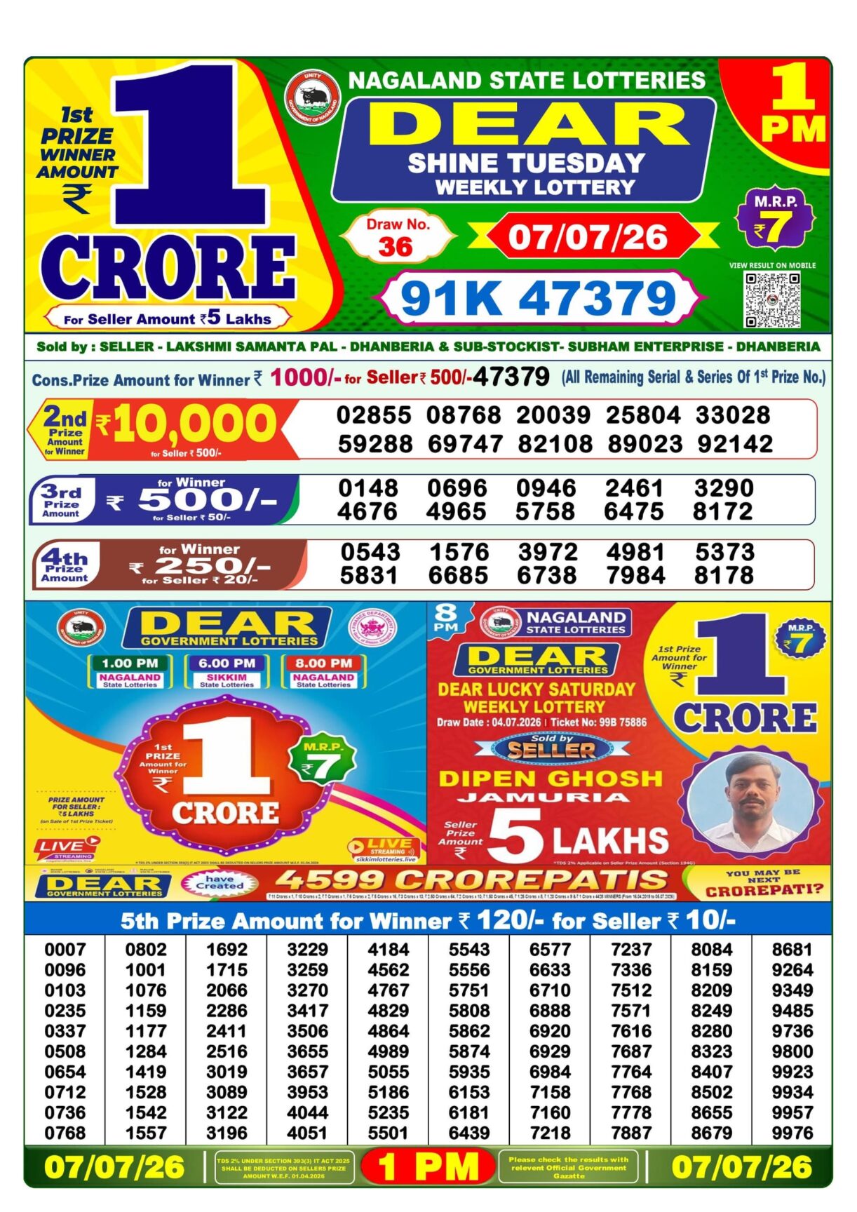 Today Lottery Sambad