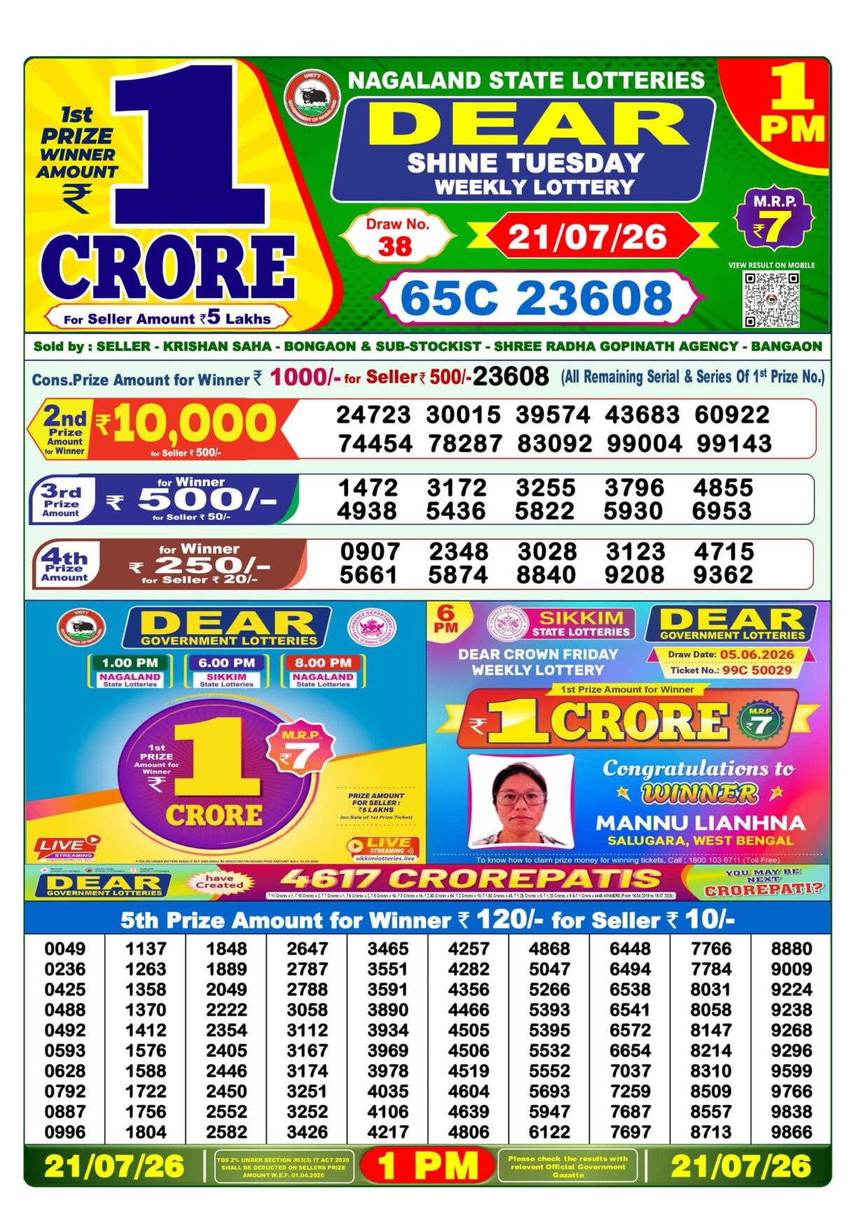 Today Lottery Sambad