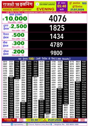 Today Lottery Sambad
